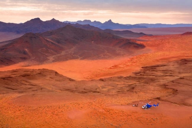 &Beyond Sossusvlei Desert Lodge Scenic-Helicopter-Flight-Drink-Stop-and-desert-768x432