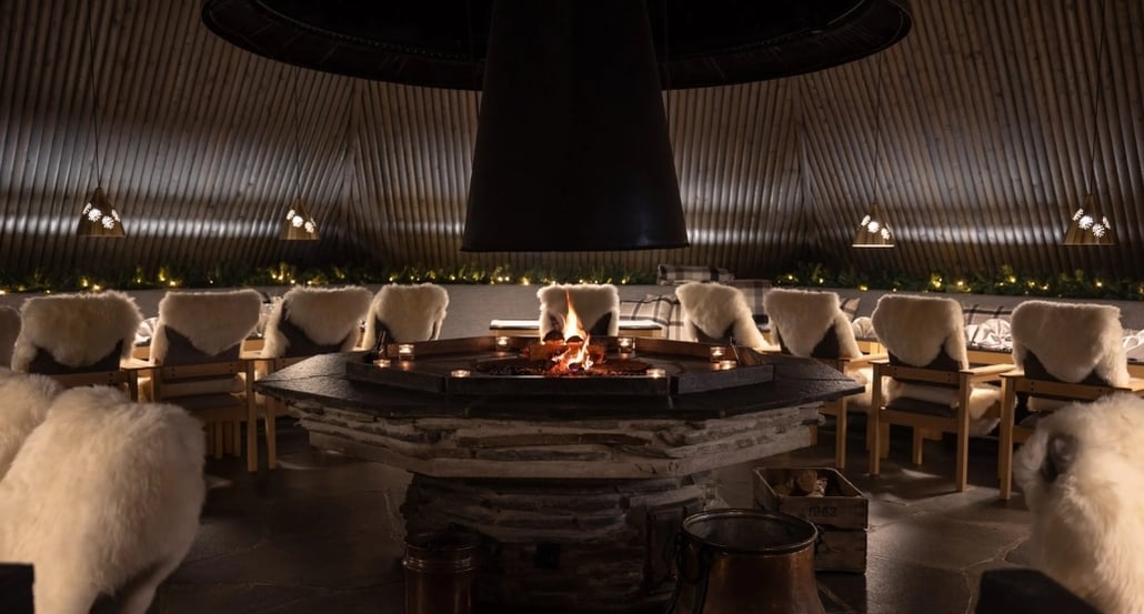 restaurace, ohniště