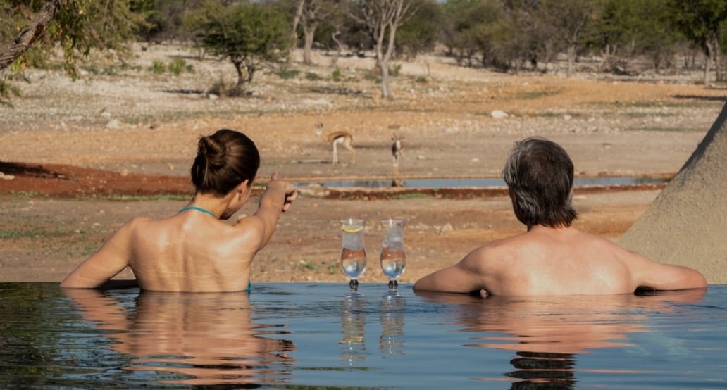 bazén, lidé, zvířata