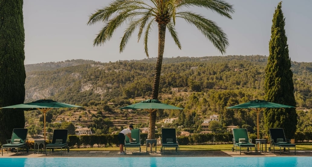 bazén, palma