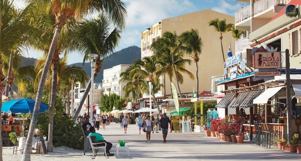 Svatý Martin, město, palmy