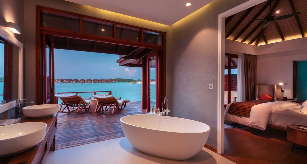 1032x554 VARU by Atmosphere Water-Villa-with-Pool-Villa-Cross-Section-at-Dusk-VARU-by-Atmosphere-1