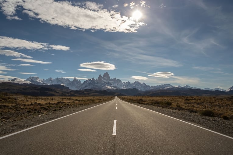 silnice, hory, Patagonie