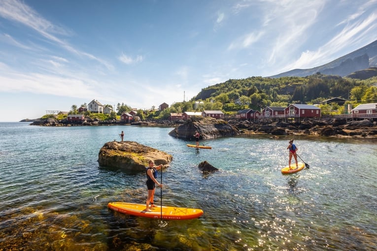 paddleboardy, moře