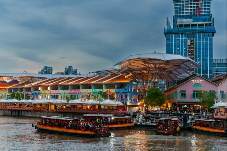 Singapore, lodě, voda
