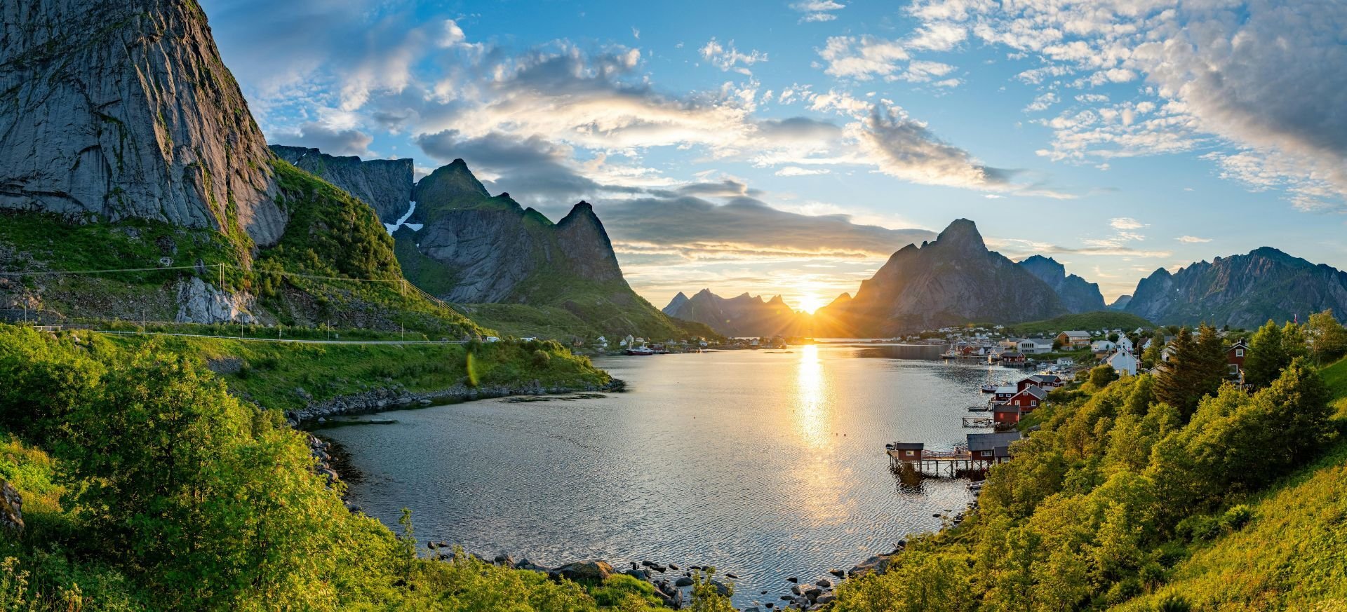 příroda, hory, fjord