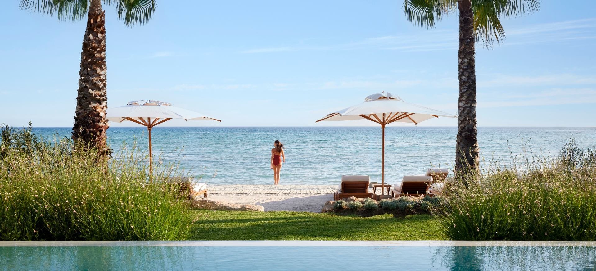 moře, pláž, žena