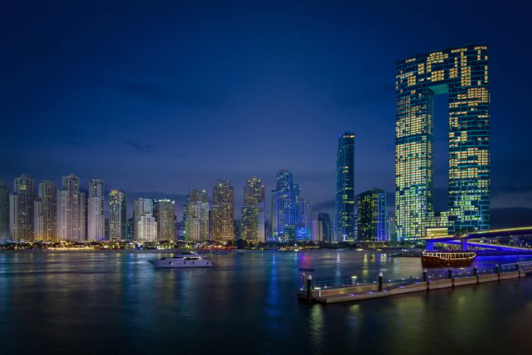 Address Beach Resort Dubai ADBCH-Exterior-Sunset-54