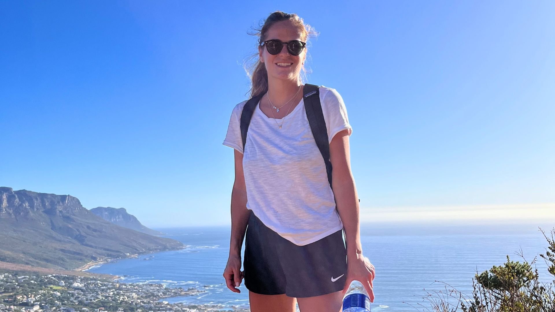 výhled, žena, Kapské město, moře