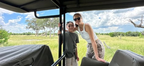 žena, díte, safari