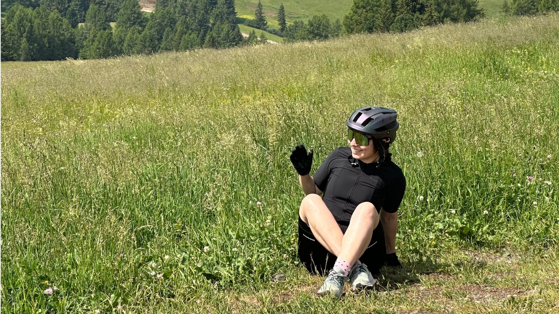 žena, louka