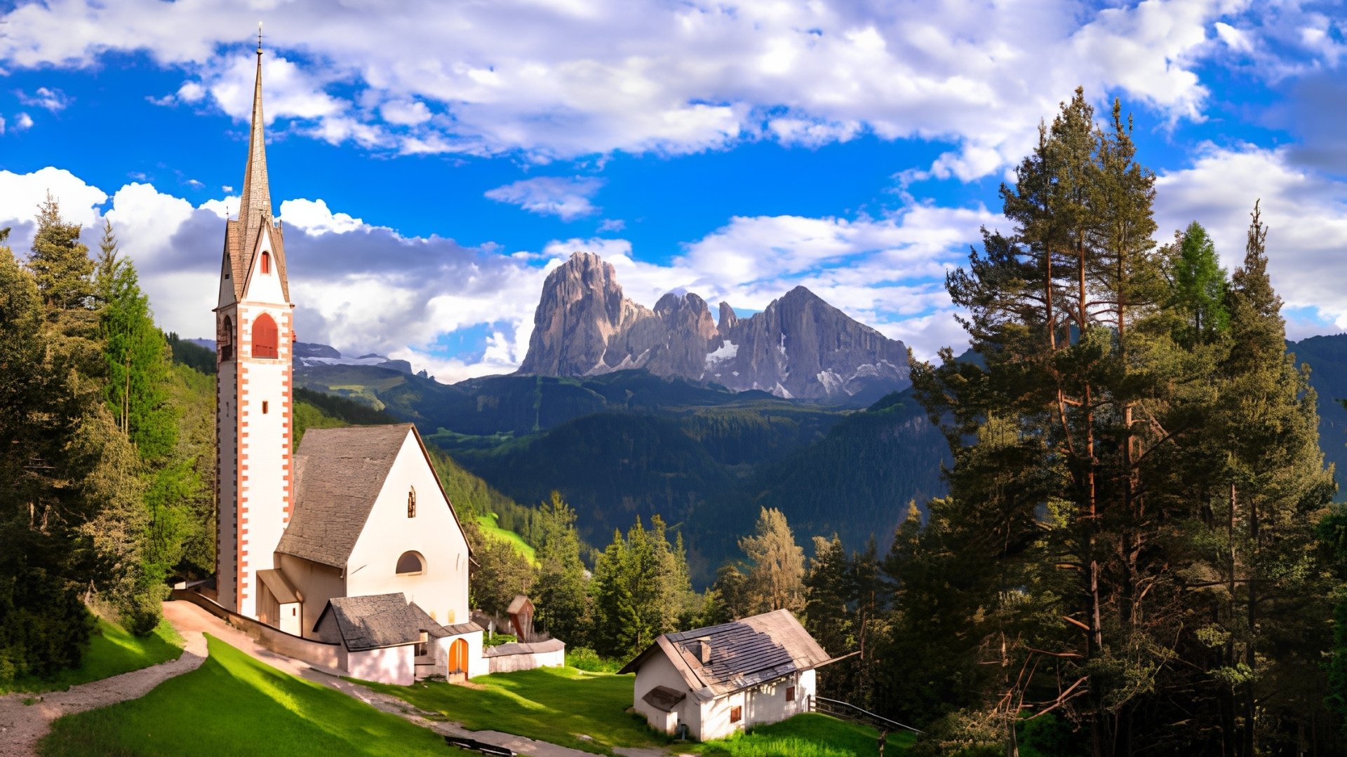 Blog_malá fotka na šířku_Dolomity ve stopách Anety_kostel