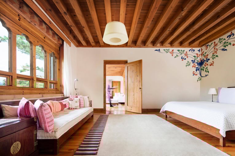 COMO Uma Paro, Bhután – Paro | Exclusive Tours COMO_Villa_Bedroom