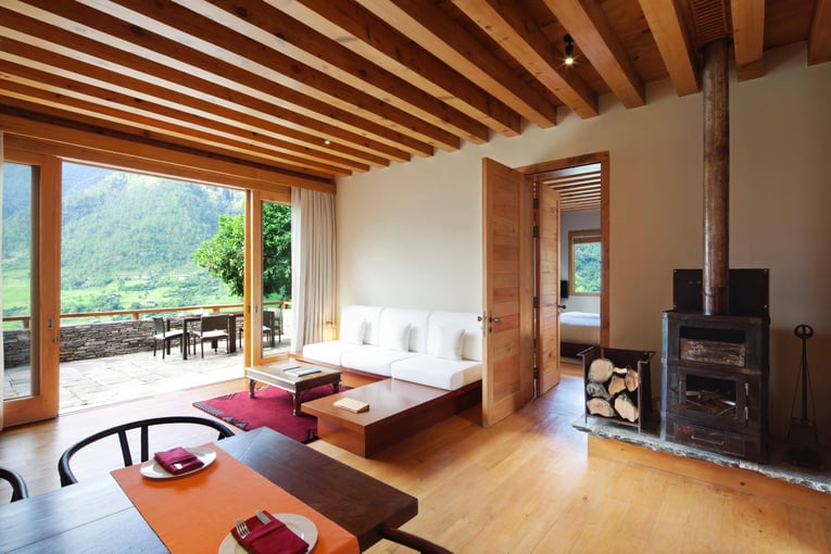 COMO Uma Punakha, Bhután – Paro | Exclusive Tours COMO_Villa_Living_Room