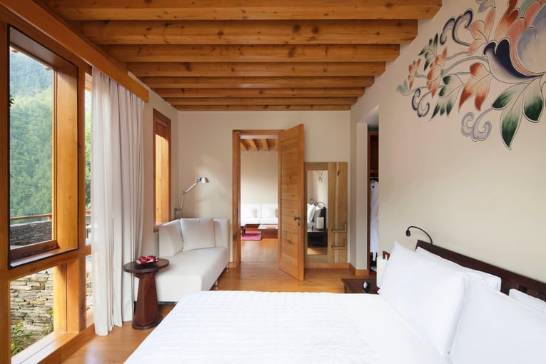 COMO Uma Punakha, Bhután – Paro | Exclusive Tours COMO_Villa_Master_Bedroom
