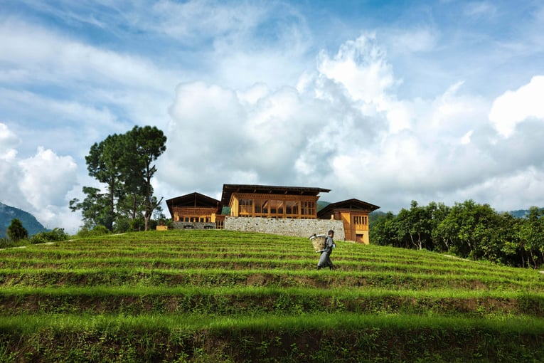 COMO Uma Punakha, Bhután – Paro | Exclusive Tours Exterior_view_of_Uma_Punakha