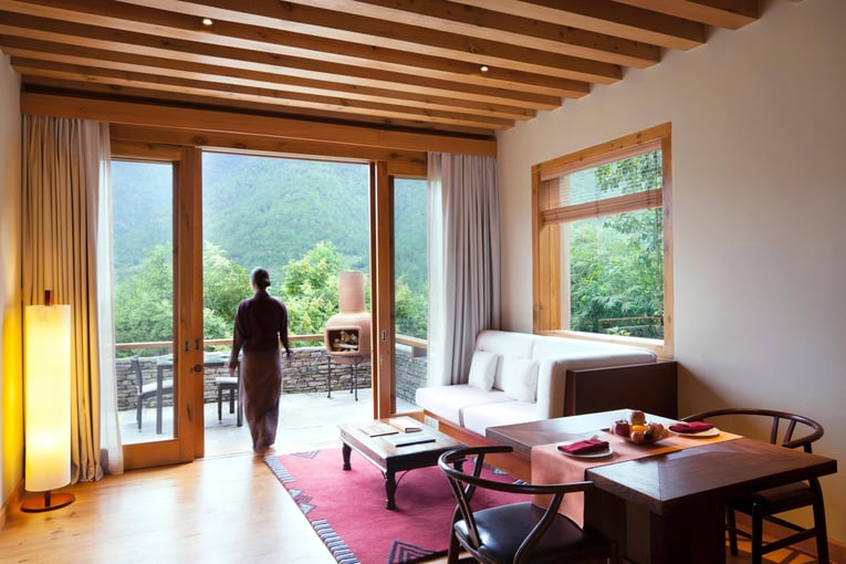 COMO Uma Punakha, Bhután – Paro | Exclusive Tours One_Bedroom_Villa_Living_Room