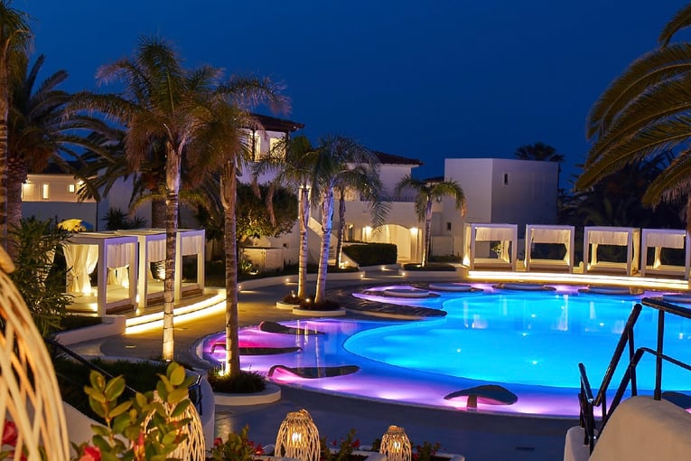 Caramel Boutique Resort 11-colorfull-pool-at-night-caramel-resort-crete-28534