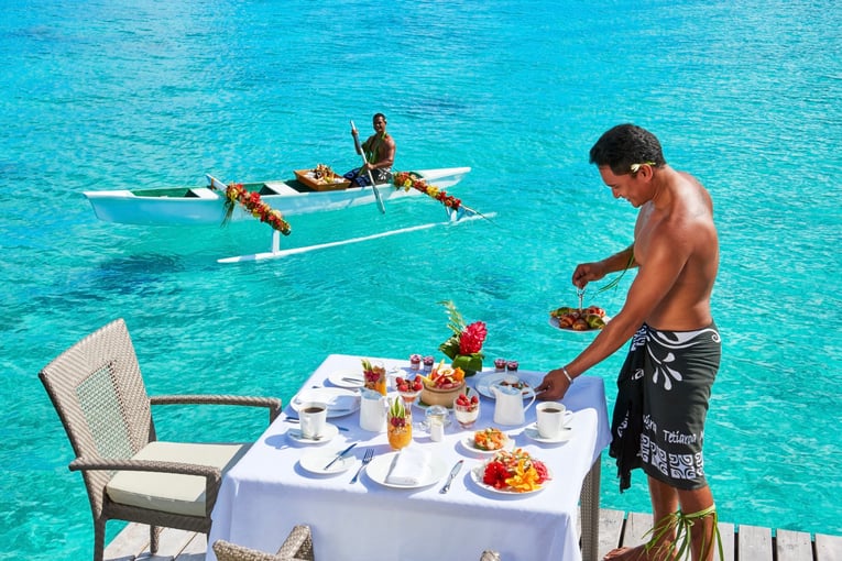 Conrad Bora Bora Nui Canoe Breakfast