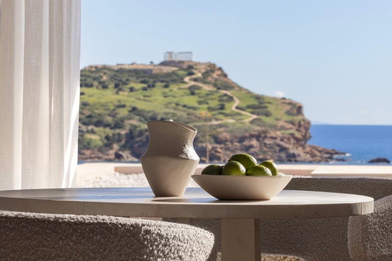 GRECOTEL Cape Sounio Grecotel Boutique Resort, Řecko – Athénská riviéra 069-RV-view-from-the-room-premier-bungalow-temple-sea-view_115172571