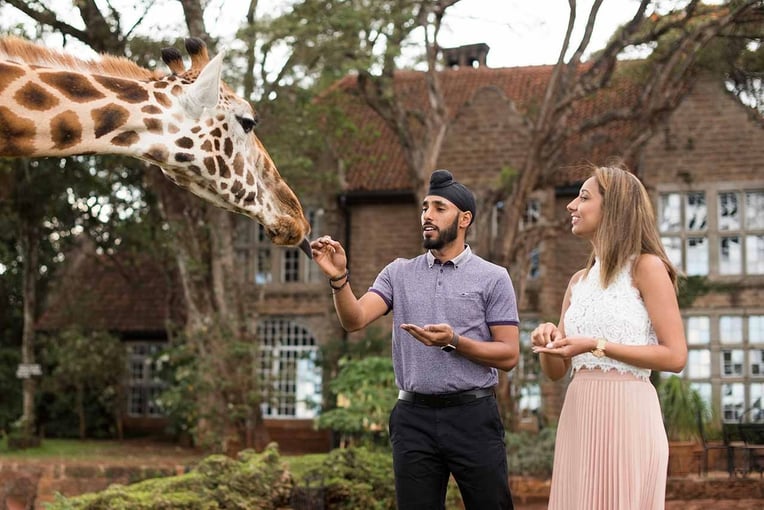 Giraffe Manor Hotel, Keňa – Nairobi | Exclusive Tours Giraffe-Activities-Feeding-giraffe