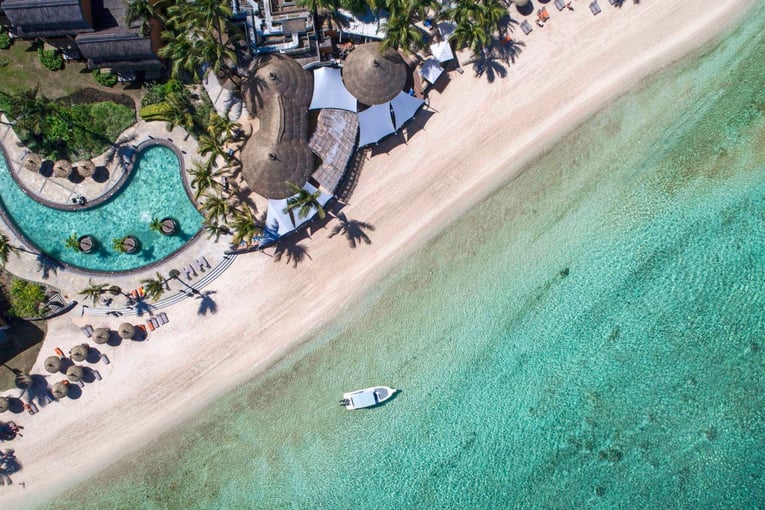 Heritage Awali Golf and Spa Resort, Mauricius – Bel Ombre Aerial Beach and Pool view of Heritage Awali