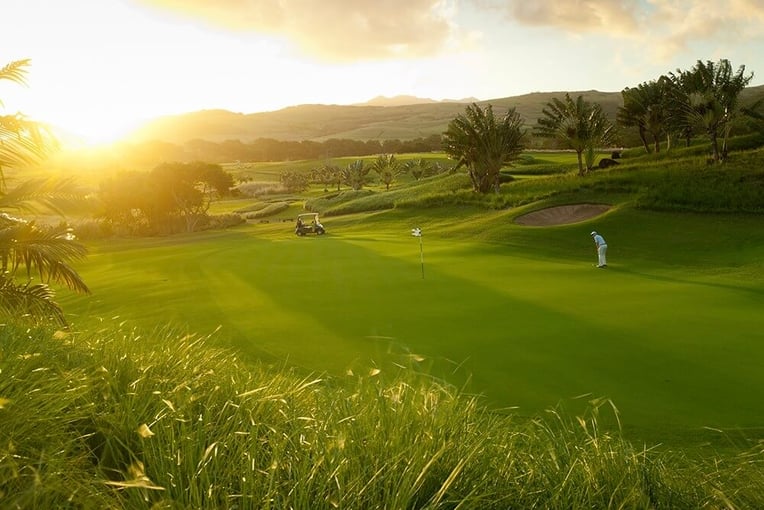 Heritage Le Telfair Golf & Wellness Resort hole-1-tee-off-mauritius-golf