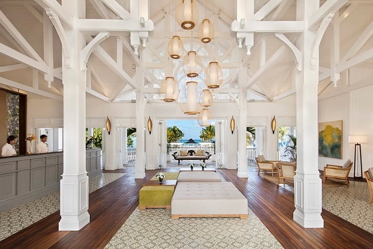 Heritage Le Telfair Golf & Wellness Resort sea-view-throug-lobby-heritage-le-telfair-reception