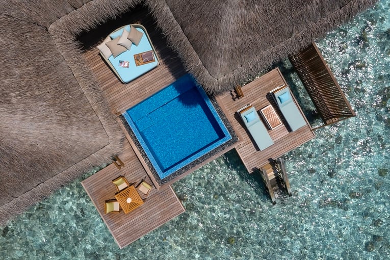 Huvafen Fushi Maldives Huvafen-Fushi-Ocean-Bungalow-with-Pool-Ariel-1