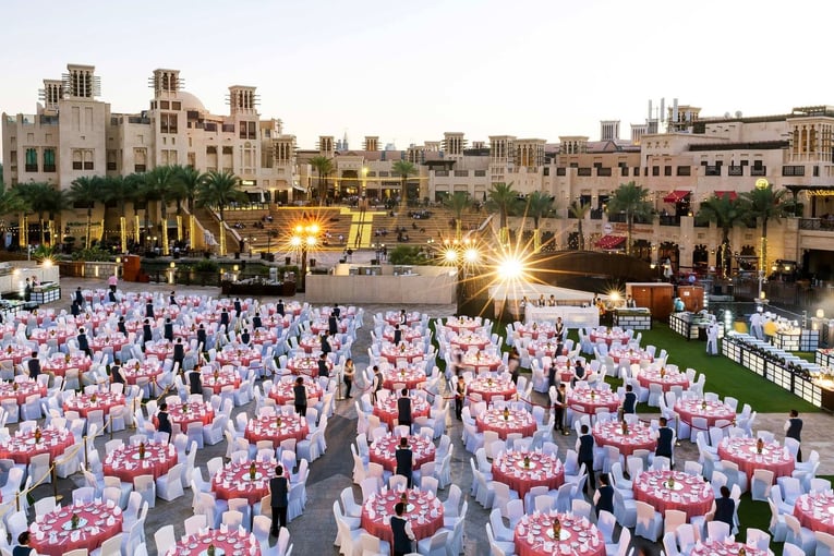 Jumeirah Al Qasr fortislandmadinatjumeirahbanquetsetupaerial