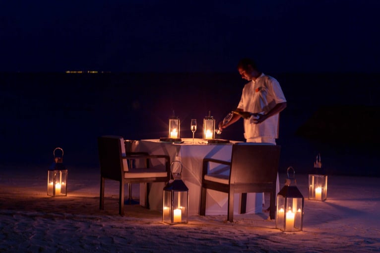Lily Beach Resort & Spa private-dining-candlelight