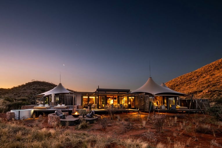 Loapi Tented Camp, JAR – Tswalu Kalahari Reserve | Exclusive Tours Loapi-FirePit-at-Dusk-Andrew-Morgan-1920x1280