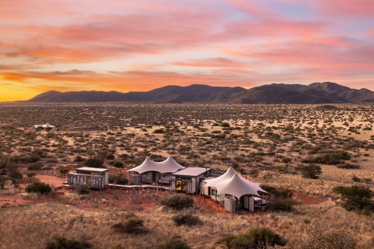 Loapi Tented Camp, JAR – Tswalu Kalahari Reserve | Exclusive Tours Loapi-Room-at-Sunrise-Andrew-Morgan-scaled-e1739881073310