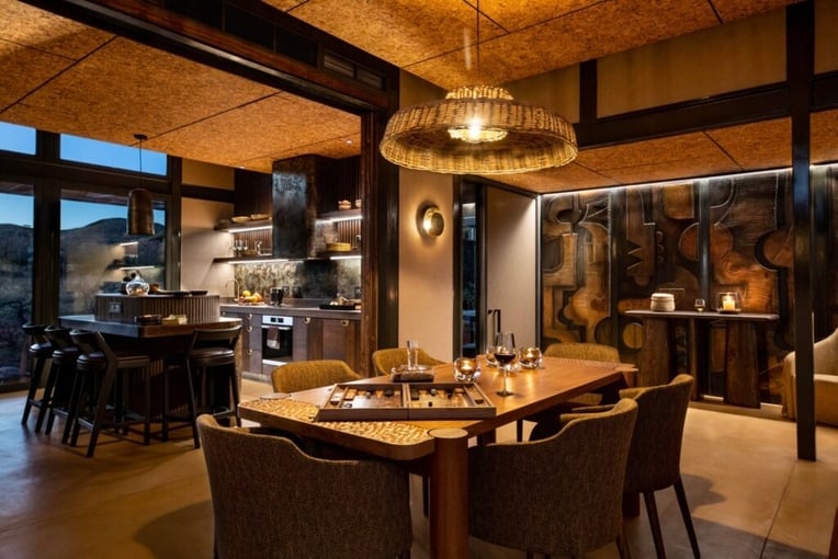Loapi Tented Camp, JAR – Tswalu Kalahari Reserve | Exclusive Tours Tswalu-Kalahari-Loapi-Indoor-Dining-photo-credit-Andrew-Morgan-min-1024x683