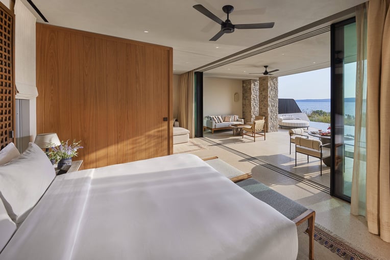 Mandarin Oriental, Costa Navarino costa-navarino-mandarin-pool-villa-bedroom