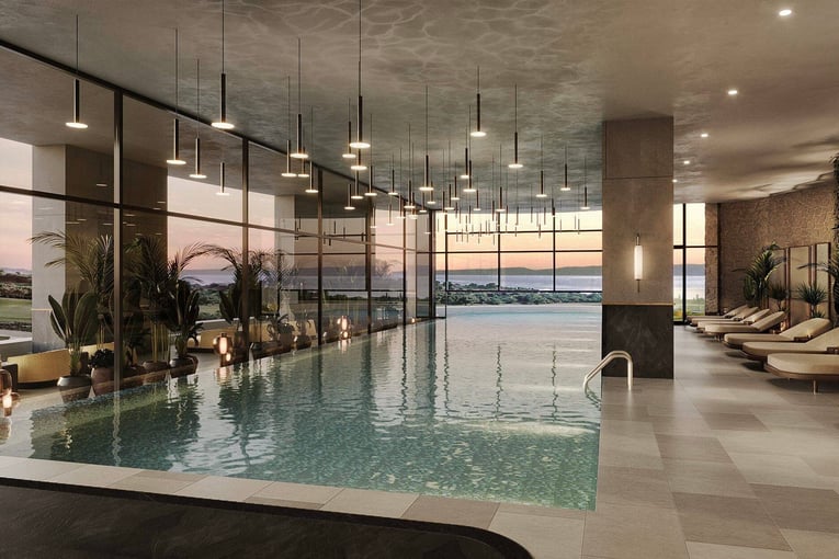Mandarin Oriental, Costa Navarino costa-navarino-rendering-spa-pool-view