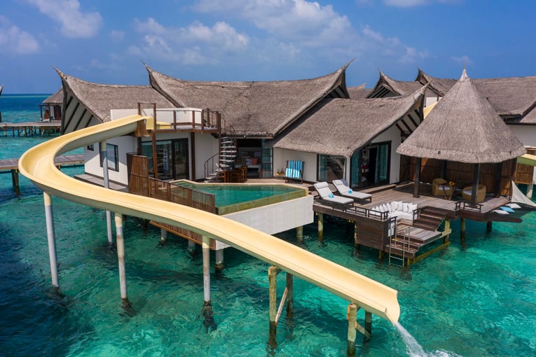 OZEN RESERVE BOLIFUSHI - Ocean Pool Suite with Slide - Aerial 3