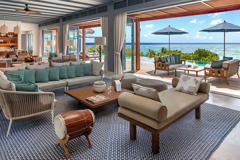 Raffles Maldives Meradhoo Resort RMM_1625976_Raffles_Royal_Residence_Living_Room