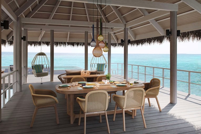 Six Senses Kanuhura, Lhaviyani Atoll – Maledivy 2bedroom-water-villa-with-pool-dining-view