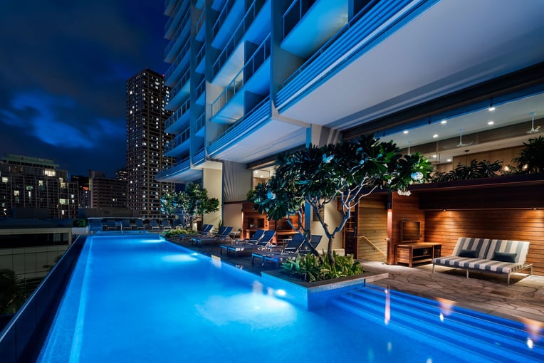 The Ritz-Carlton Residences Waikiki Beach rcw_pool_night_v1