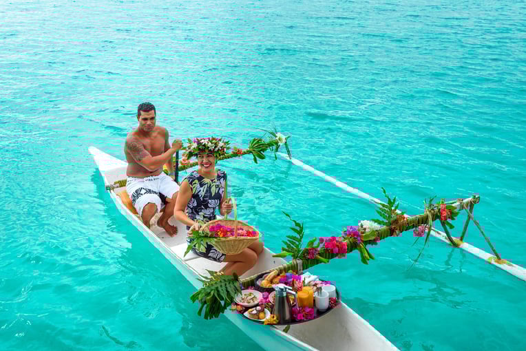 The St. Regis Bora Bora Resort bobxr-canoe-breakfast-3376-hor-clsc