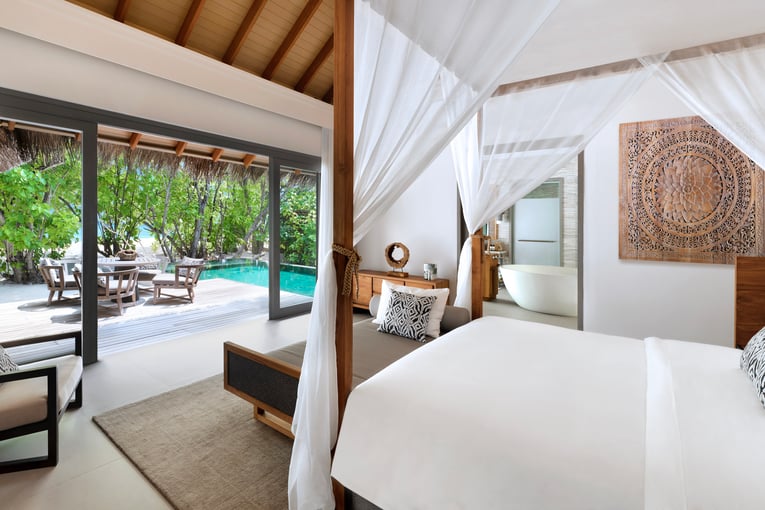 Vakkaru Maldives Resort One Bedroom Deluxe Beach Pool Residence Bedroom