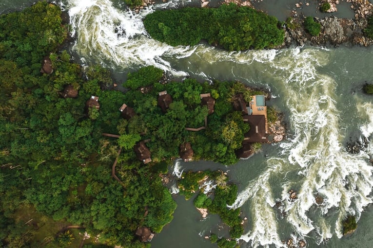 Wildwaters Lodge, Uganda – Kalagala Island | Exclusive Tours Lemala-WWL-aerial-