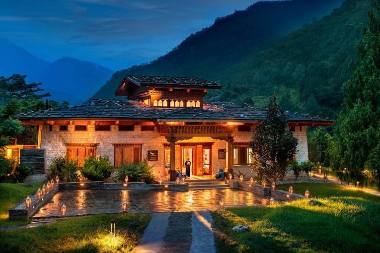 andBeyond Punakha River Lodge | Exclusive Tours Bhutan-Punakha-River-Lodge-Guest-Arrival_1
