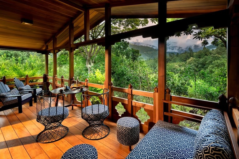 andBeyond Punakha River Lodge | Exclusive Tours Bhutan-Punakha-River-Lodge-Tented-Suite-Deck