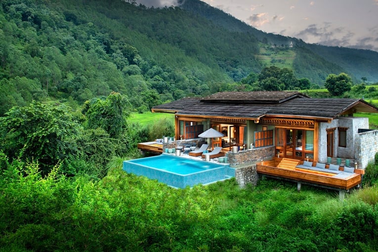 andBeyond Punakha River Lodge | Exclusive Tours Bhutan_Punakha_River_Lodge_Family_Suite_Exterior_View2